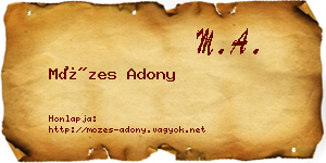 Mózes Adony névjegykártya